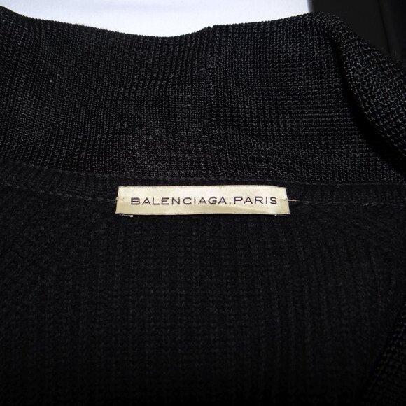 BALENCIAGA heavy wool cardigan jacket Black - Picture 5 of 8